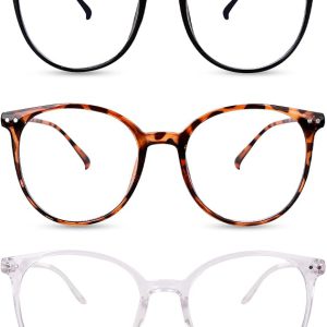 Gukasxi 3 Pack Blaues Licht Blockieren Brillen, Runde Rahmen Anti Blaues Licht Brillen,