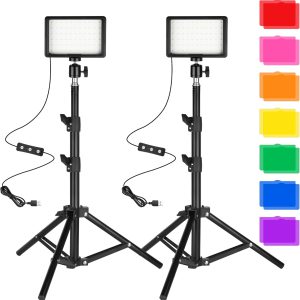 Ci-Fotto LED Fotolicht Video Licht 2-Pack, Dimmbare 5600K USB LED-Videoleuchte Dauerlicht